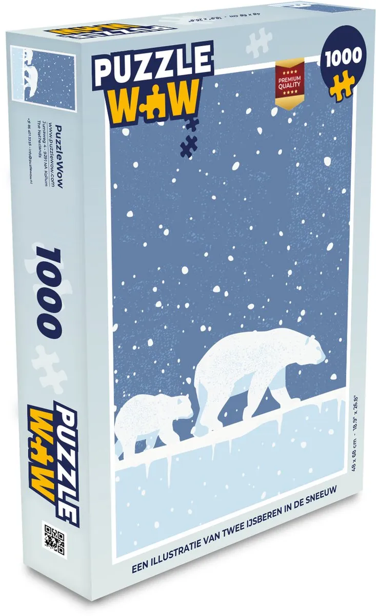 PuzzleWow Legpuzzel IJsberen 1000 Stuks - Multicolor