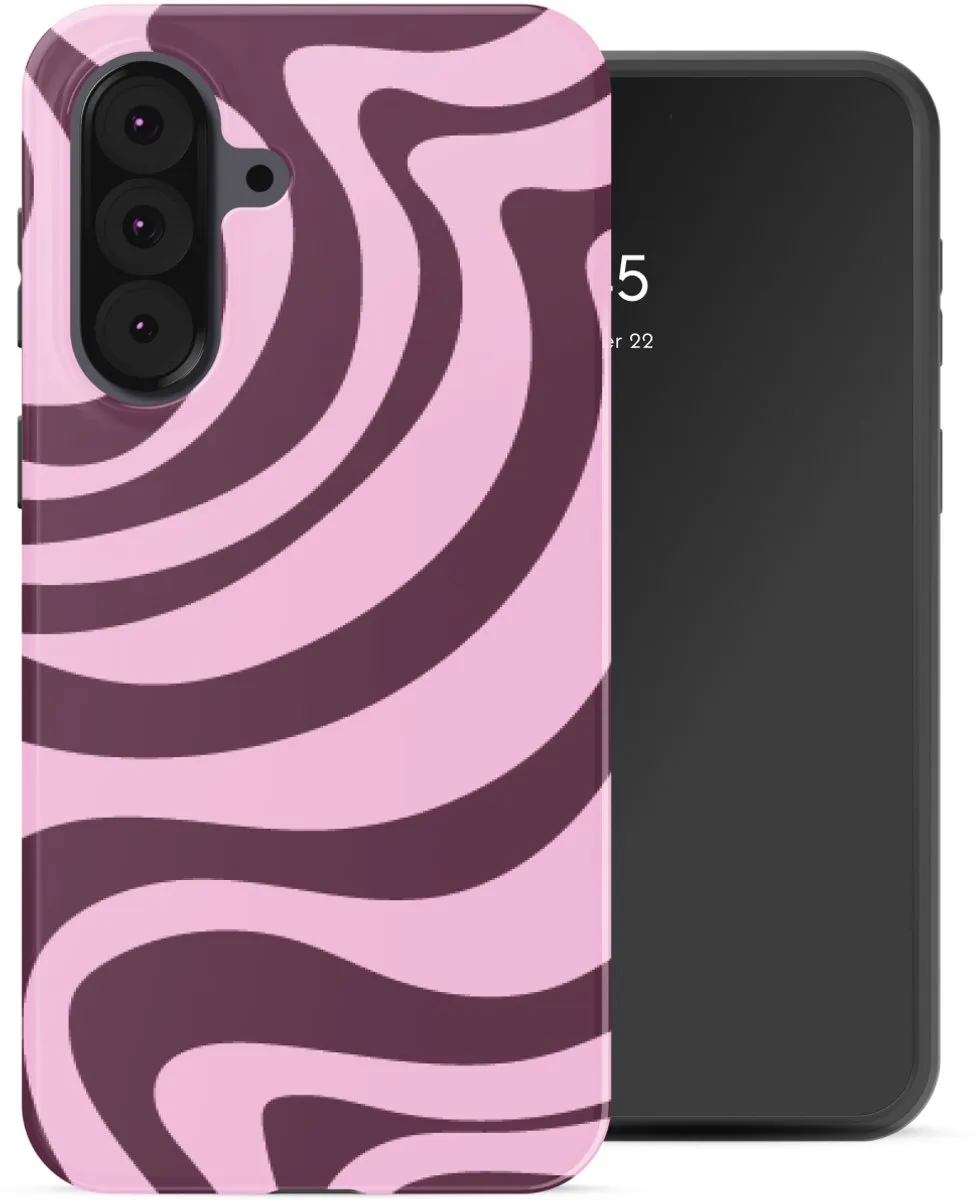 Selencia Hoesje Samsung Galaxy A37 5G - Wavy Swirl Pink Plum