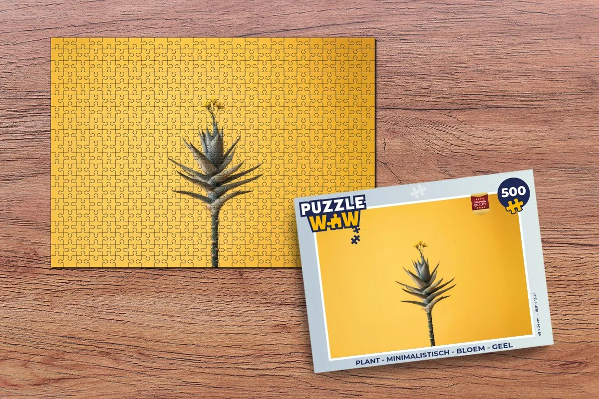PuzzleWow Minimalistisch Bloem Legpuzzel 500 Stuks - Geel