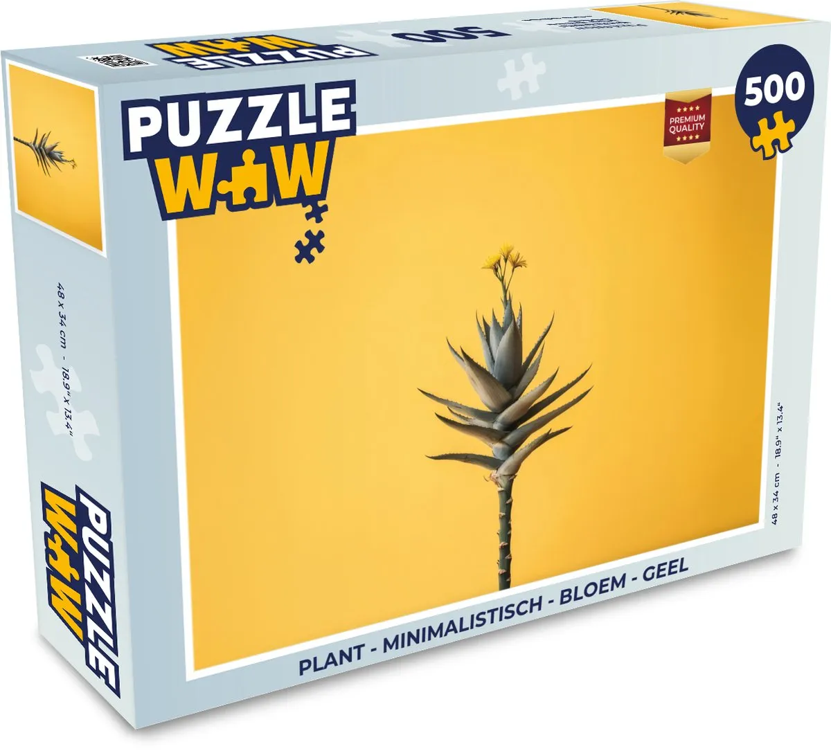 PuzzleWow Minimalistisch Bloem Legpuzzel 500 Stuks - Geel