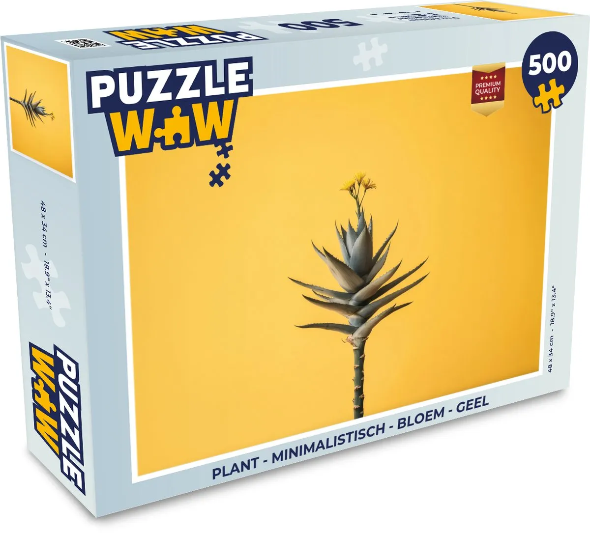 PuzzleWow Minimalistisch Bloem Legpuzzel 500 Stuks - Geel