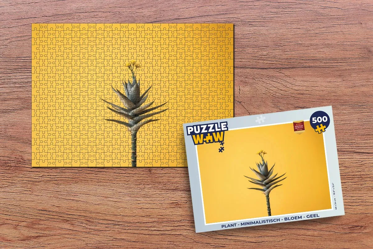 PuzzleWow Minimalistisch Bloem Legpuzzel 500 Stuks - Geel