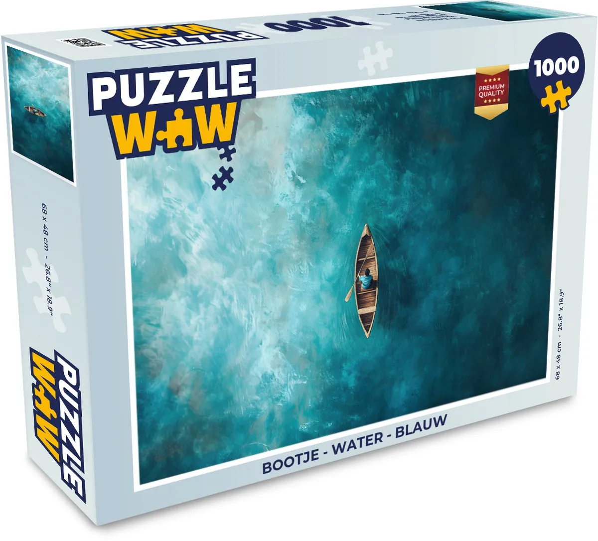 PuzzleWow Bootje Water Legpuzzel 1000 Stuks - Blauw