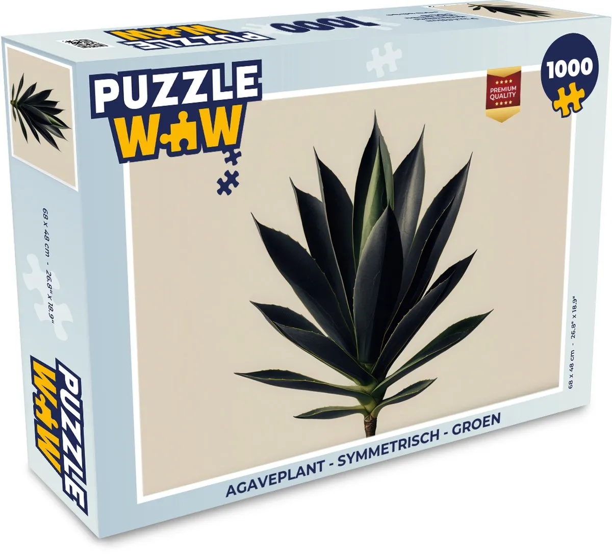 PuzzleWow Agaveplant Legpuzzel 1000 Stuks - Symmetrisch