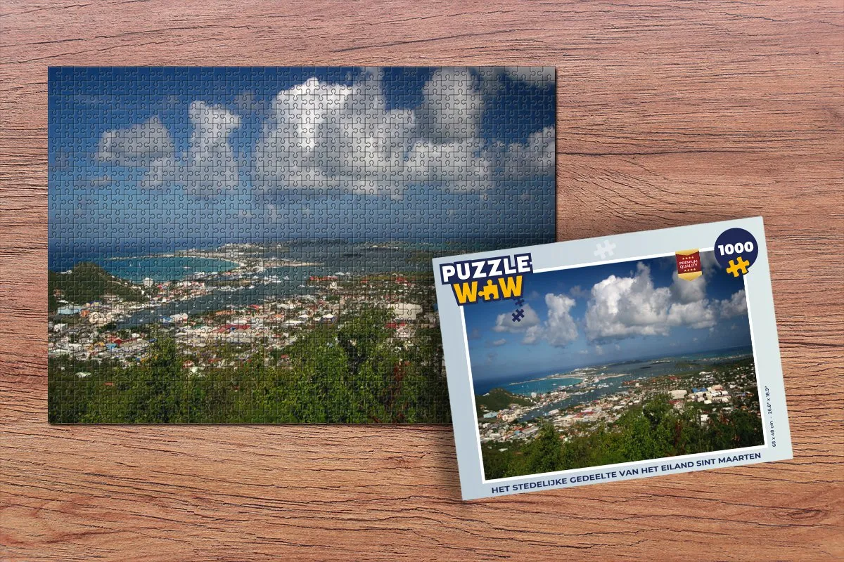 PuzzleWow Het Stedelijke Gedeelte Sint Maarten Legpuzzel 1000 Stuks - Multicolor