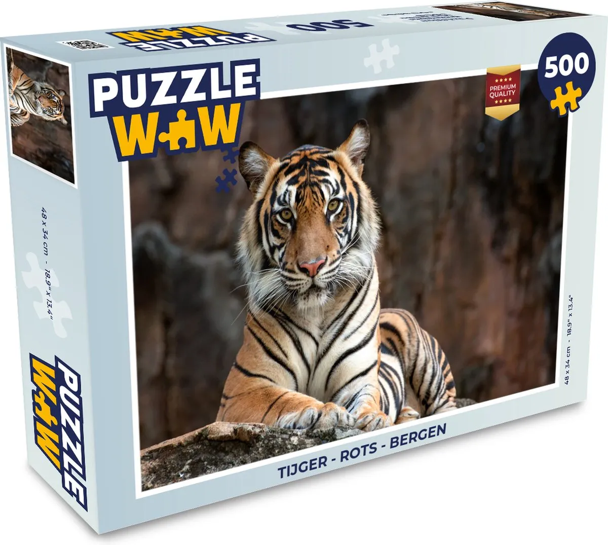 PuzzleWow Tijger Rots Bergen Legpuzzel 500 Stuks