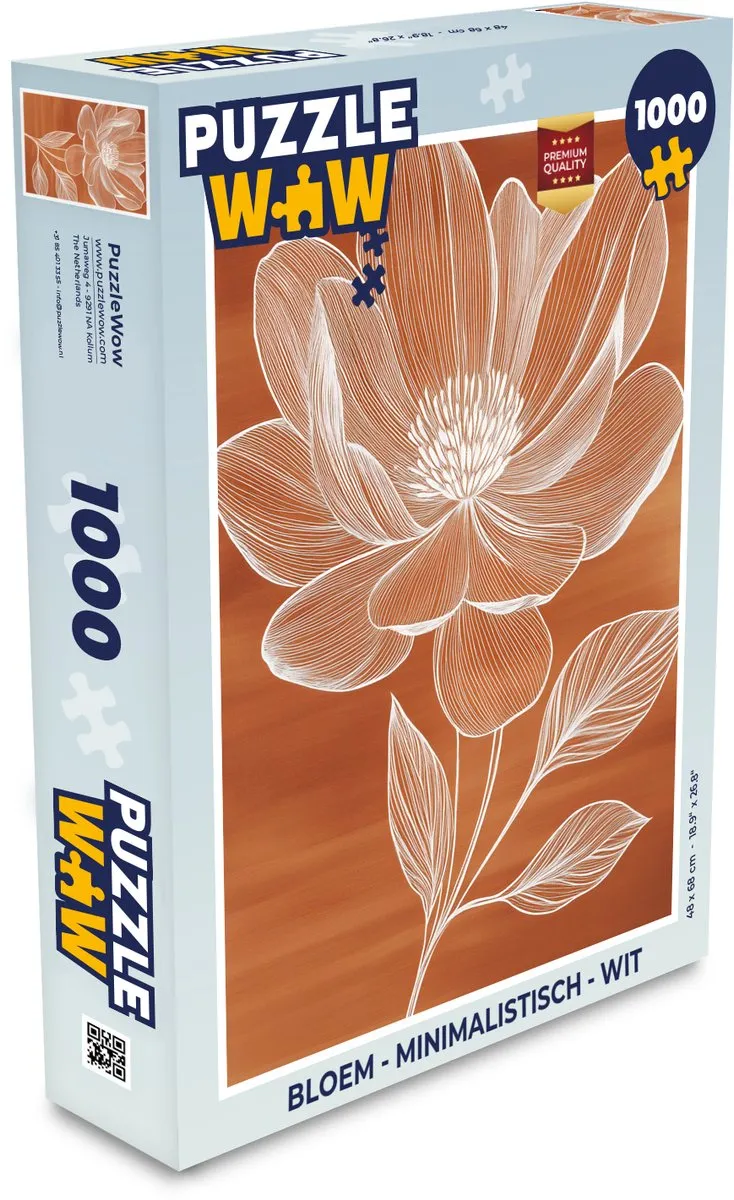 PuzzleWow Bloem Minimalistisch Legpuzzel 1000 Stuks - Multicolor