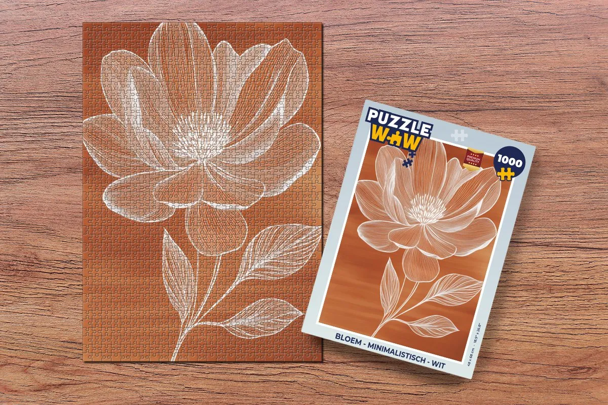 PuzzleWow Bloem Minimalistisch Legpuzzel 1000 Stuks - Multicolor