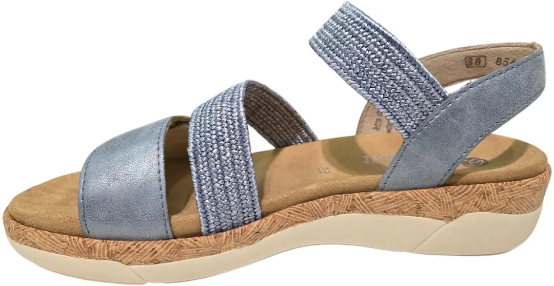 Remonte R6861-12 Sandalen Dames - Blauw Metallic Leer - 43