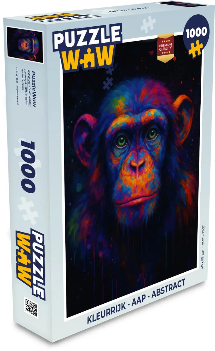 PuzzleWow Aap Abstract Legpuzzel 1000 Stuks