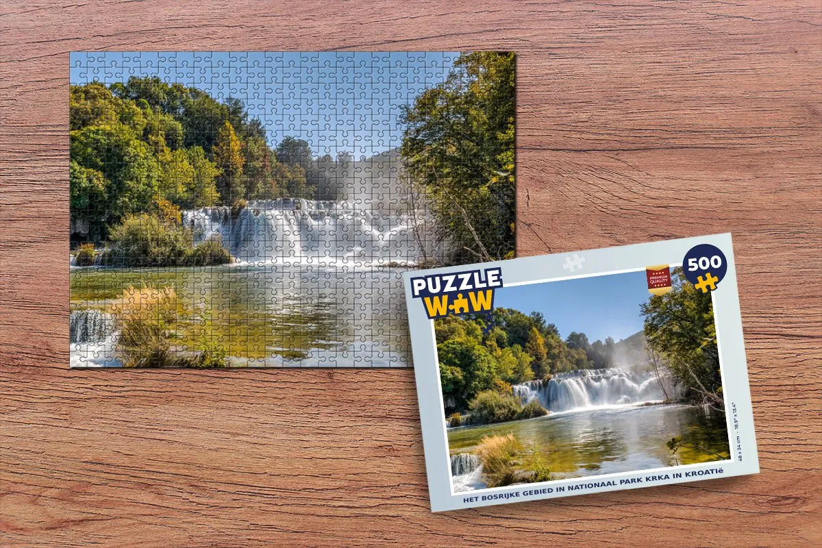 PuzzleWow Legpuzzel Het bosrijke gebied Nationaal Park Krka 500 Stuks - Multicolor