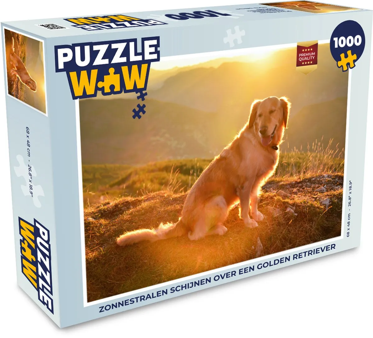 PuzzleWow Legpuzzel 1000 Stuks - Golden Retriever Multicolor