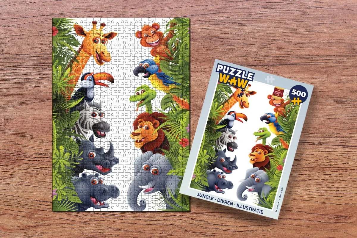 PuzzleWow Jungle Dieren Puzzel 500 Stuks - Multicolor