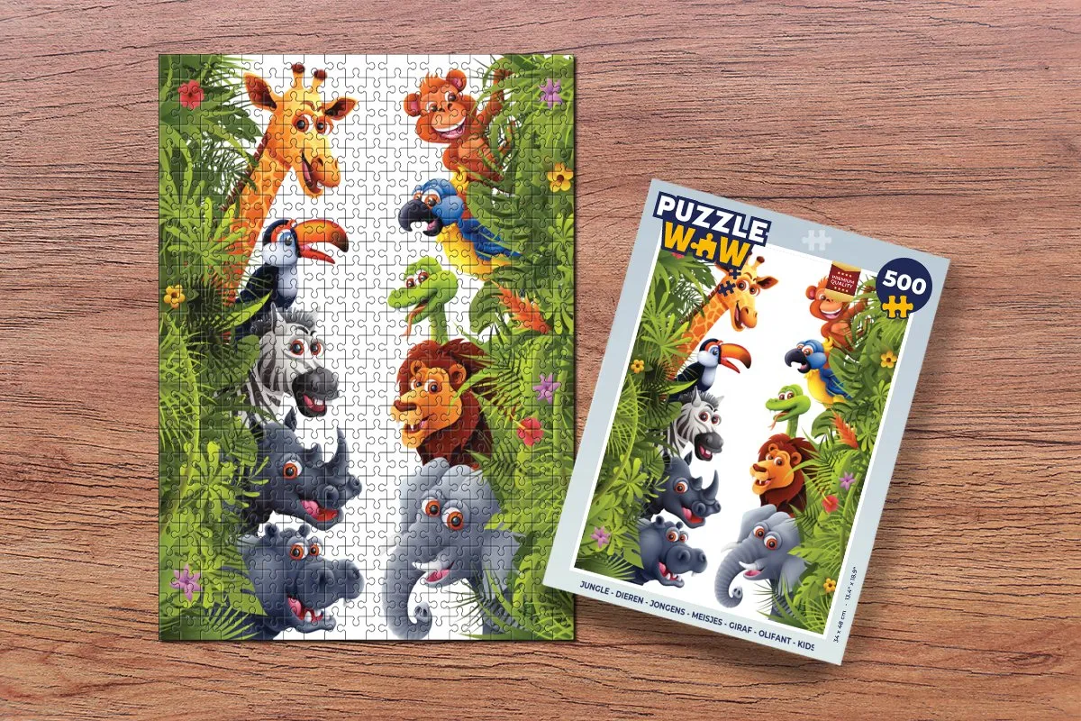 PuzzleWow Jungle Dieren Puzzel 500 Stuks - Multicolor