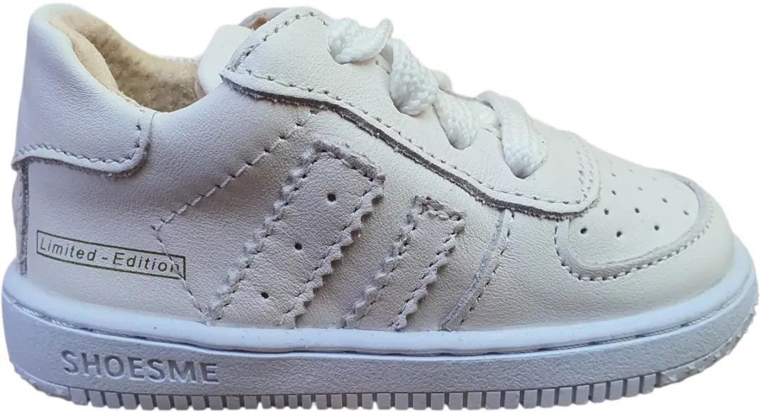 Shoesme Wit Sneakertje - Sneakers Kinderen - Unisex - WHITE - Leer - Maat 24 - afbeelding 2 van 6