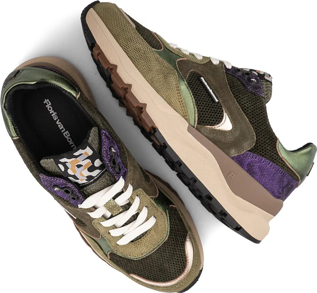 Floris van Bommel Treni 02 Dames Sneaker - Groen Combinatie - Maat 41