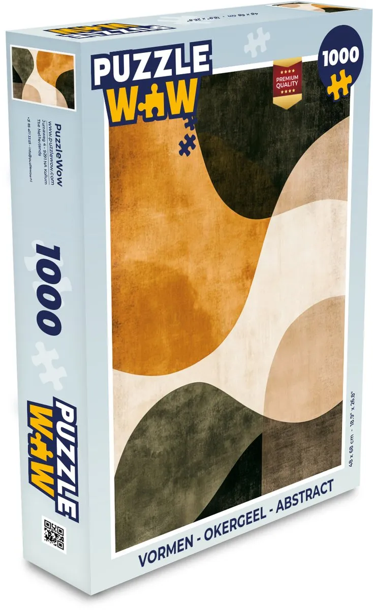 PuzzleWow Abstract Legpuzzel 1000 Stuks - Okergeel