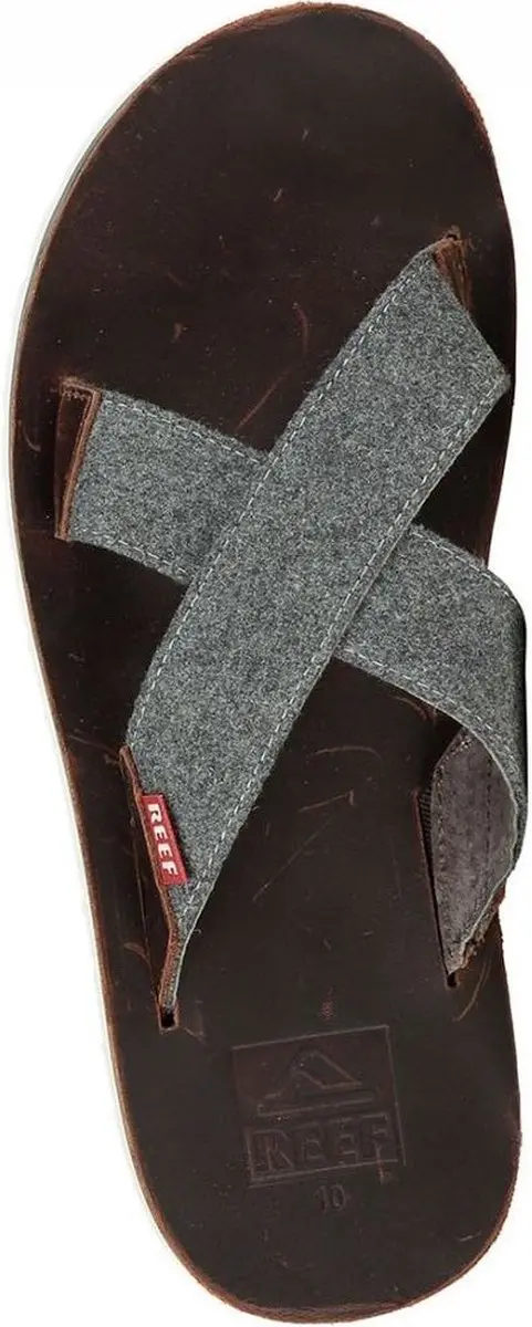 Reef Heren Voyage Crossover Slippers Brown / Grey Maat US7 UK6 EU39 25cm