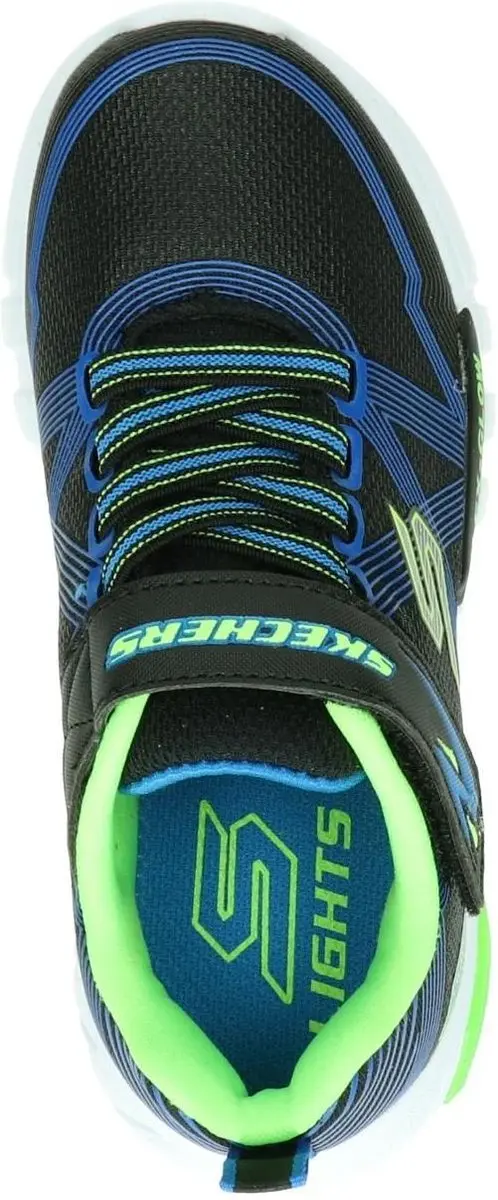 Skechers Flex-Glow Jongens Sneakers - 32 - Black/Blue/Lime - afbeelding 2 van 6