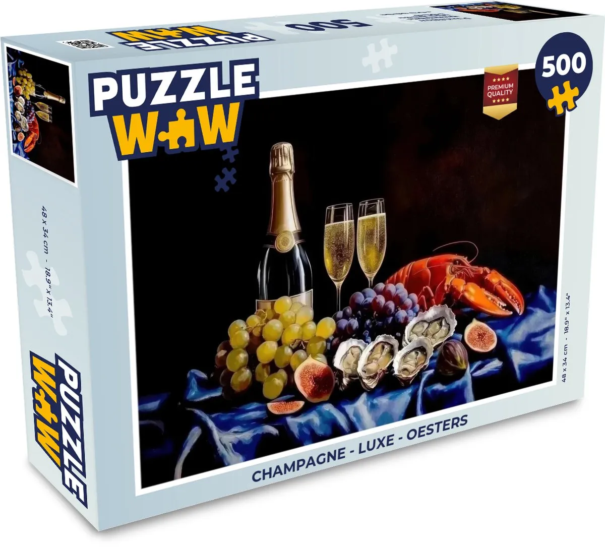 PuzzleWow Champagne Oesters Legpuzzel 500 Stuks - MPN 8721169403618
