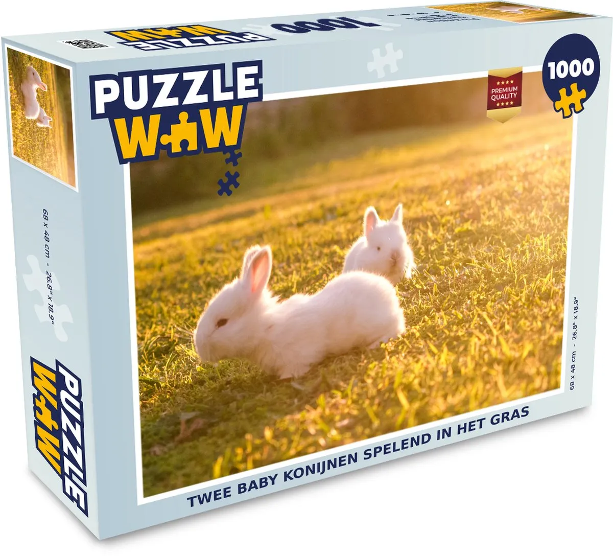 PuzzleWow Konijnen Baby Legpuzzel 1000 Stuks - Multicolor