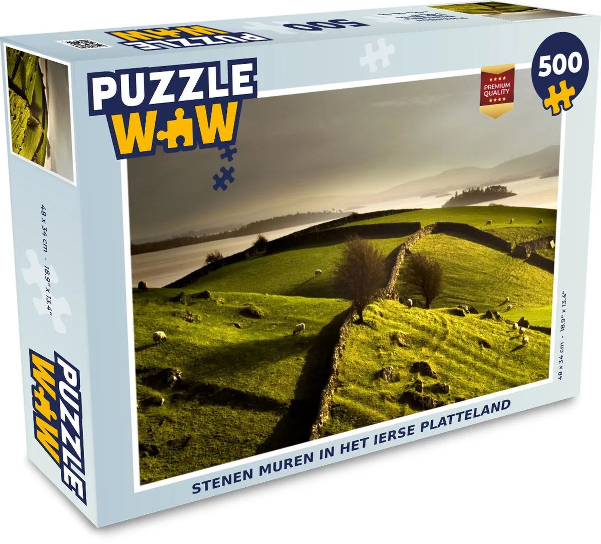PuzzleWow Legpuzzel Stenen Muren Ierse Platteland 500 Stuks - Multicolor