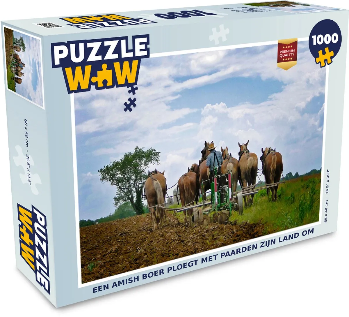 PuzzleWow Legpuzzel Amish Boer 1000 Stuks - Multicolor