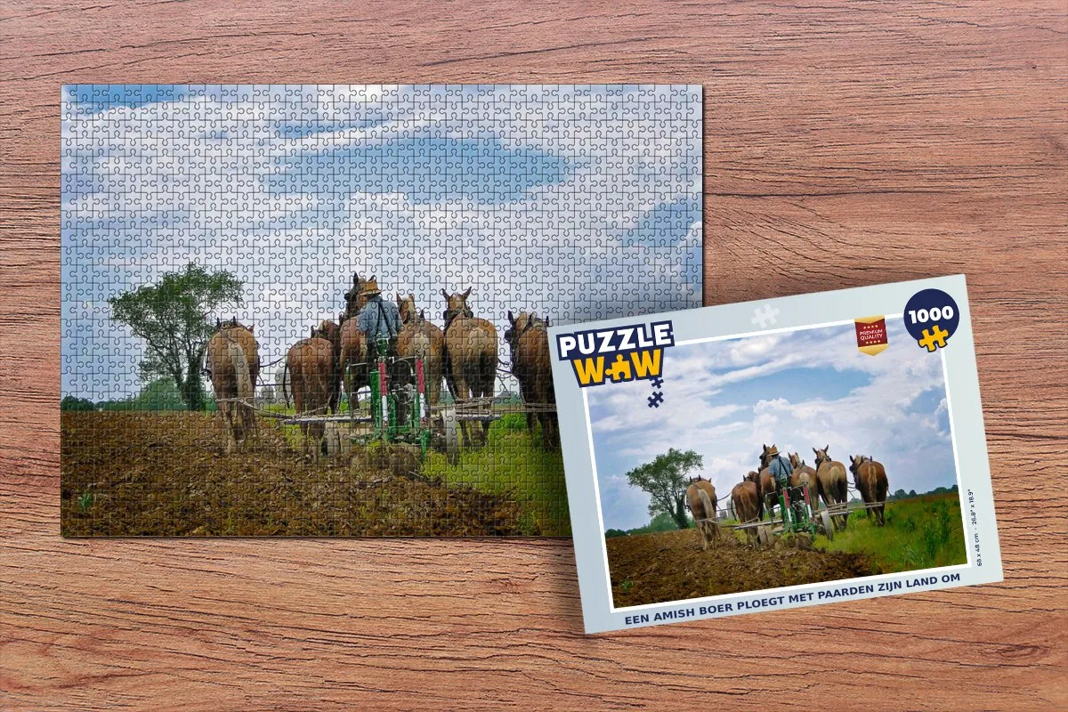PuzzleWow Legpuzzel Amish Boer 1000 Stuks - Multicolor