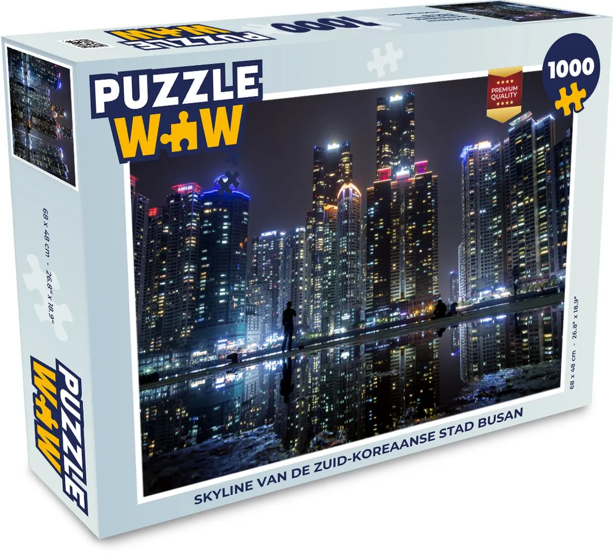 PuzzleWow Skyline Busan Puzzel 1000 Stuks - Multicolor