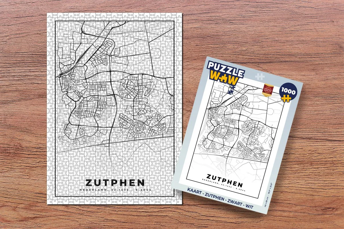 PuzzleWow Zutphen Legpuzzel 1000 Stuks - Multicolor