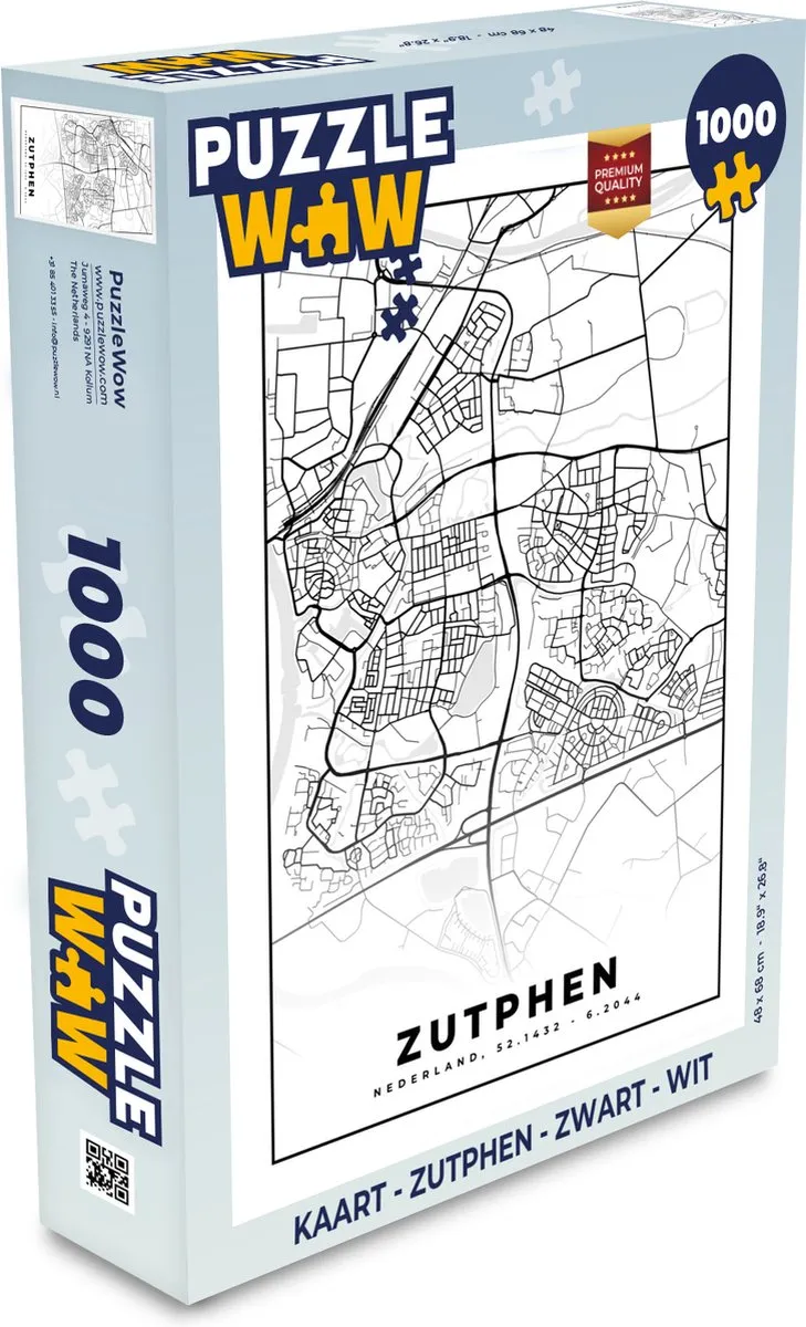 PuzzleWow Zutphen Legpuzzel 1000 Stuks - Multicolor