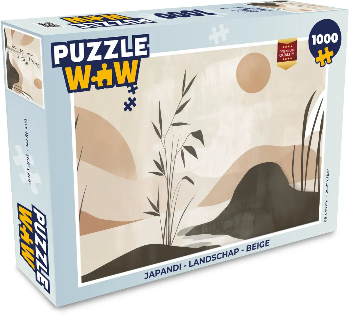 PuzzleWow Japandi Landschap Legpuzzel 1000 Stuks - Beige