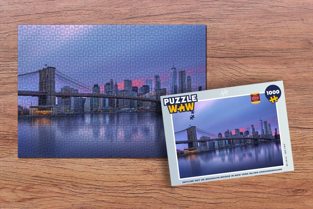 PuzzleWow New York Water Brug Legpuzzel 1000 Stuks - Multicolor