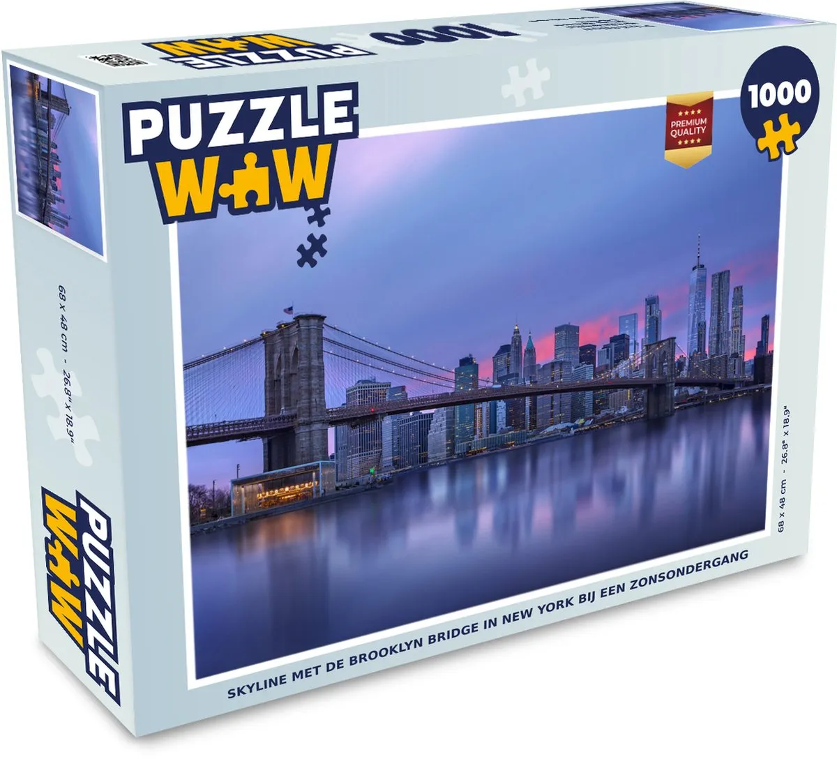 PuzzleWow New York Water Brug Legpuzzel 1000 Stuks - Multicolor
