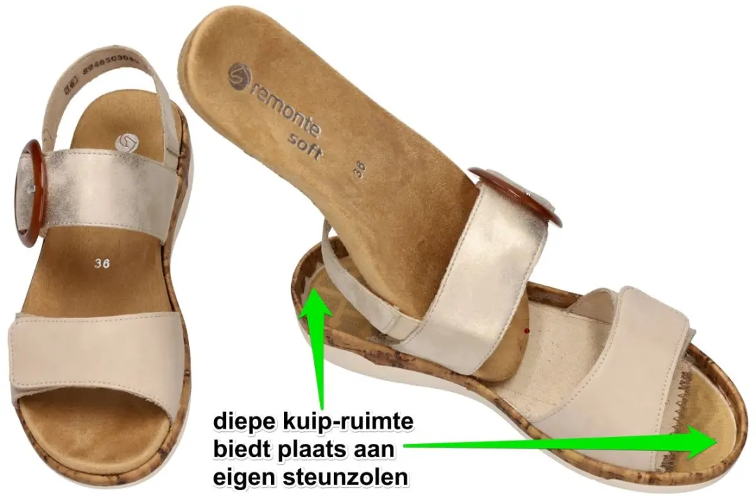 Remonte Dames Sandalen - Beige - Maat 41