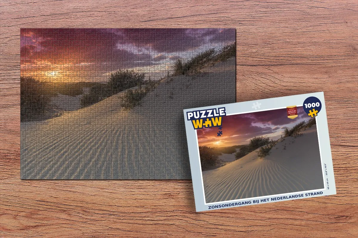 PuzzleWow Legpuzzel Zonsondergang Strand 1000 Stuks - Multicolor