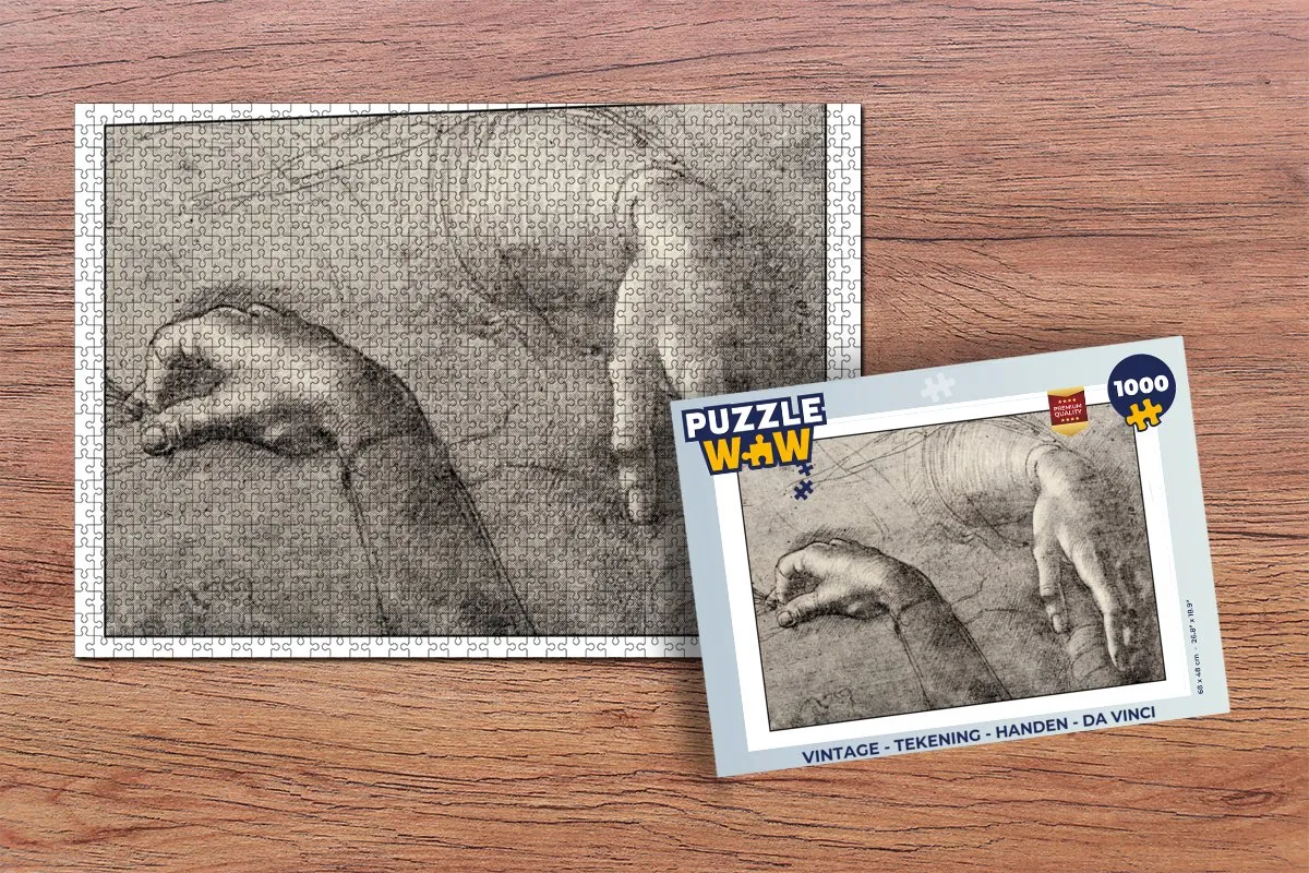 PuzzleWow Vintage Da Vinci Legpuzzel 1000 Stuks - Multicolor