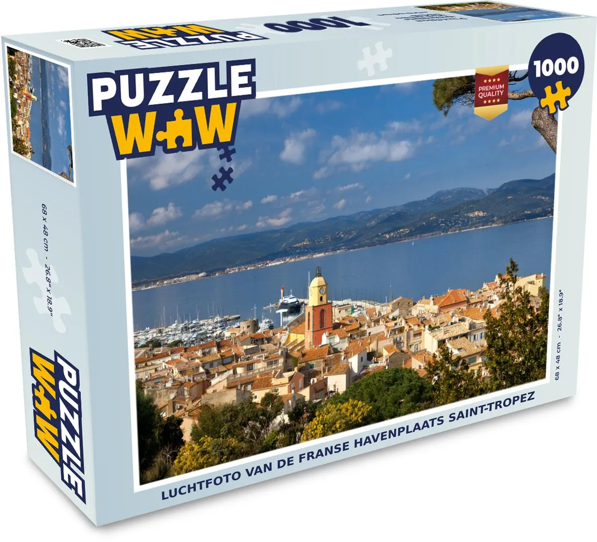 PuzzleWow Saint-Tropez Luchtfoto Legpuzzel 1000 Stuks - Multicolor