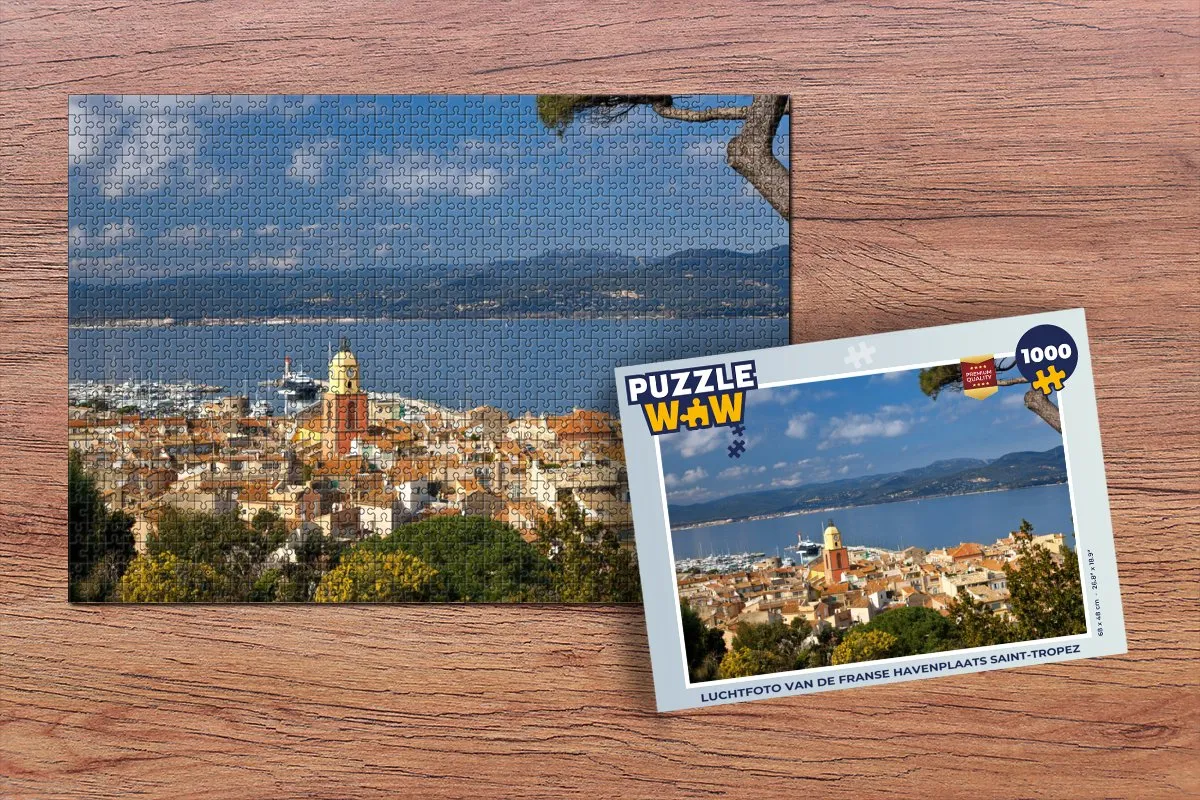 PuzzleWow Saint-Tropez Luchtfoto Legpuzzel 1000 Stuks - Multicolor