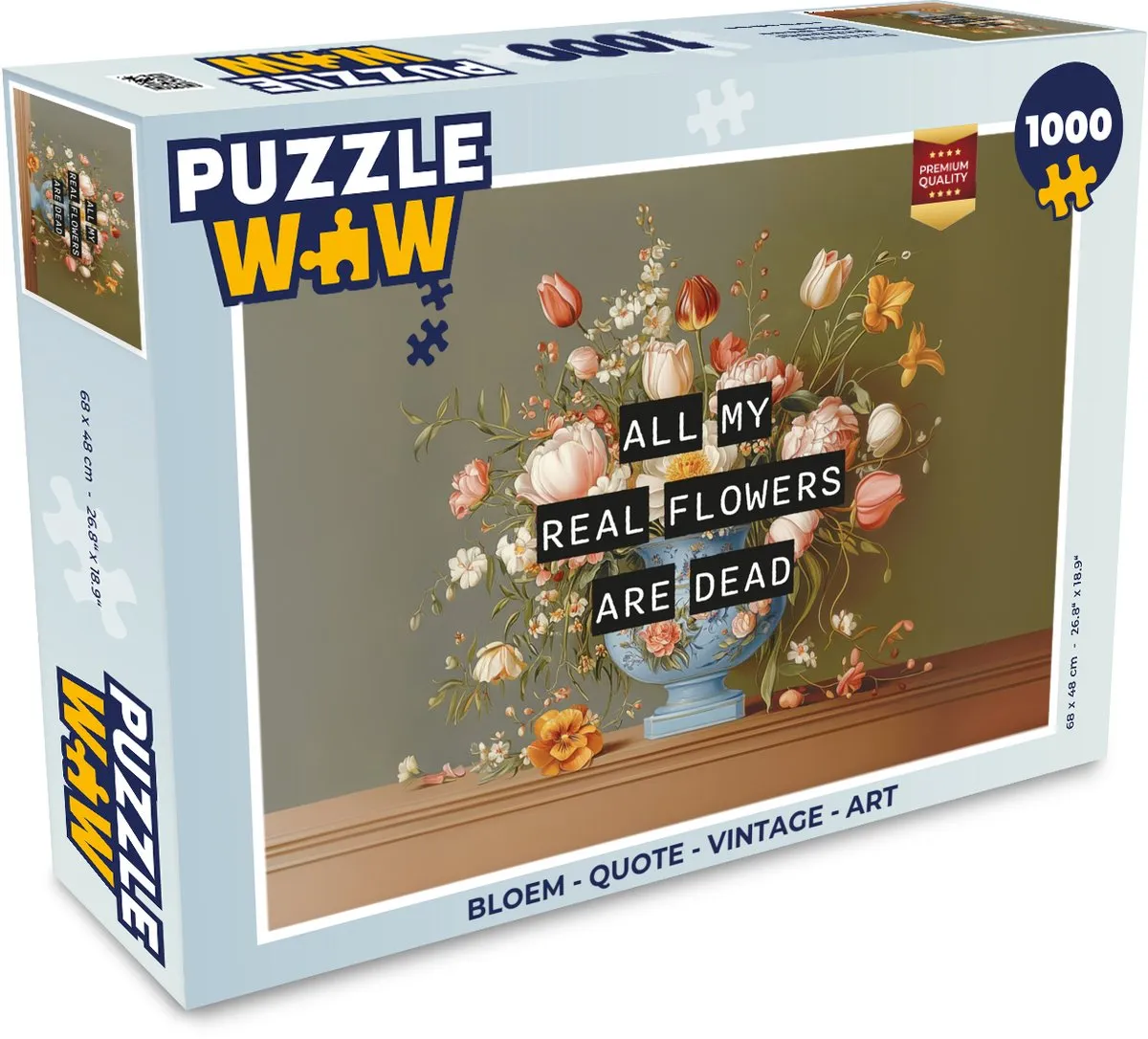 PuzzleWow Vintage Bloemen Legpuzzel 1000 Stuks