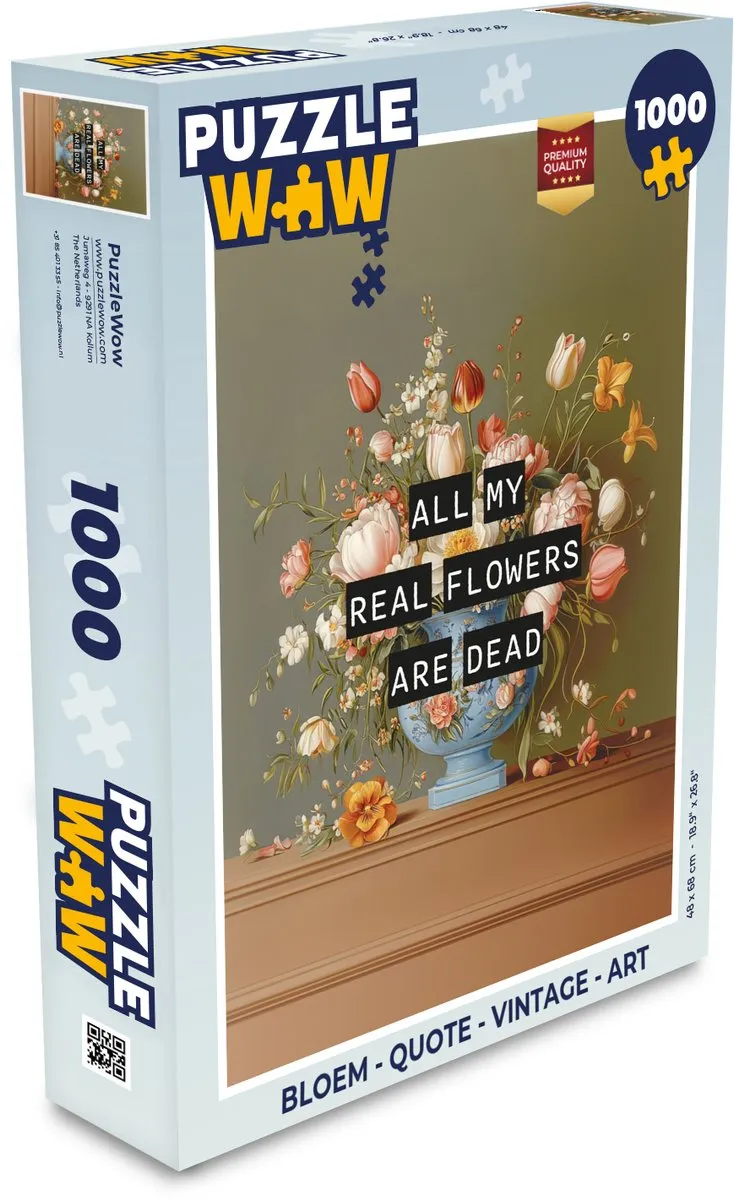 PuzzleWow Vintage Bloemen Legpuzzel 1000 Stuks