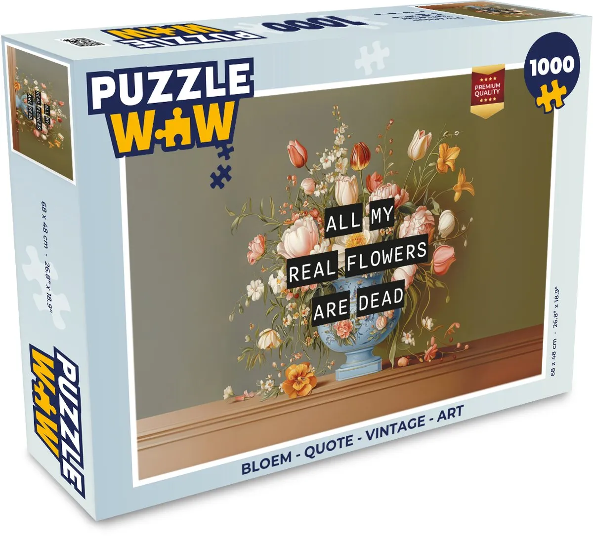PuzzleWow Vintage Bloemen Legpuzzel 1000 Stuks