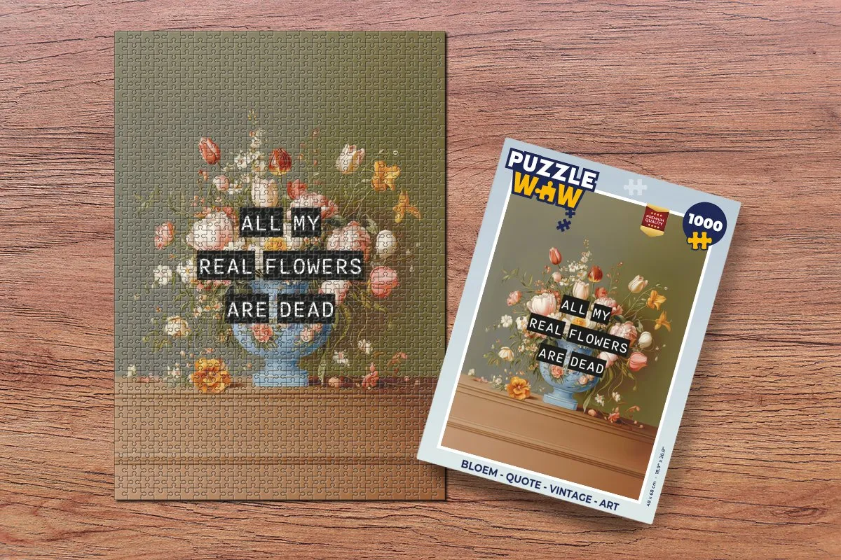 PuzzleWow Vintage Bloemen Legpuzzel 1000 Stuks