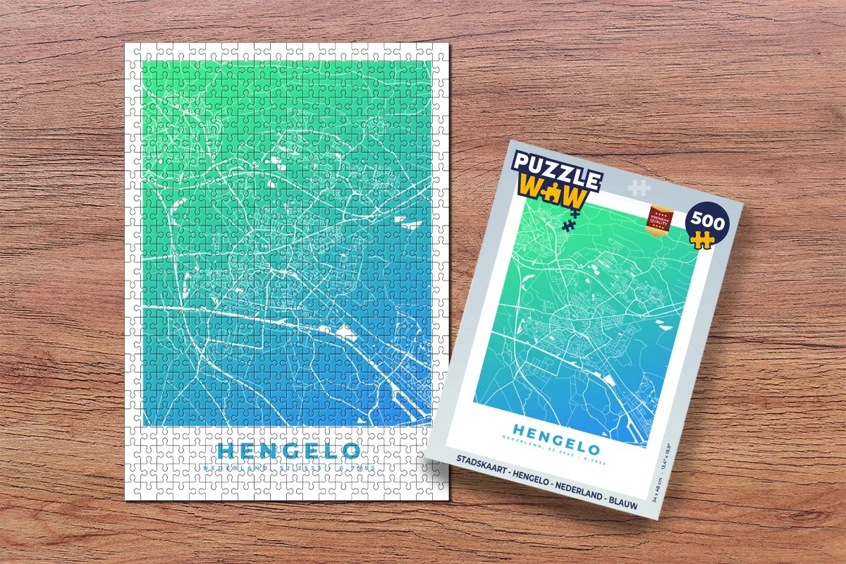 PuzzleWow Hengelo Legpuzzel 500 Stuks - Blauw