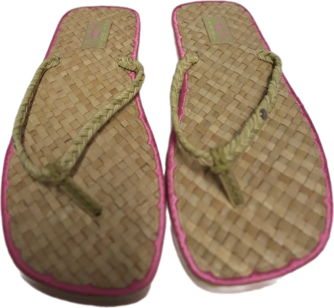 O'NEILL- NICE- TEENSLIPPER-PINK STRIPED SOLE-SIZE 42