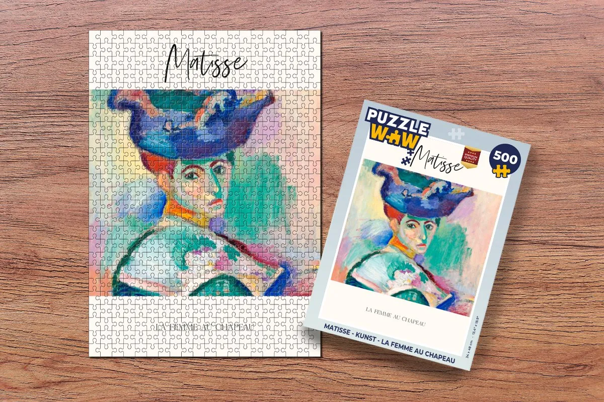 PuzzleWow Matisse La Femme Au Chapeau Legpuzzel 500 Stuks - Multicolor