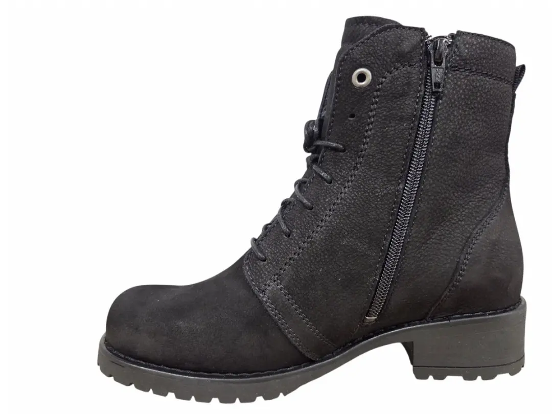 Wolky Quinta XW Veterboots Dames - Zwart Nubuck - 41