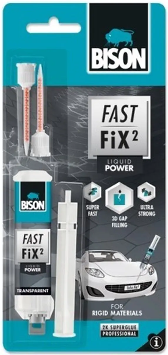 Bison Fast FiX² Power Reparatielijm 10g - Glas/Hout/Metal/Kunststof - afbeelding 2 van 2
