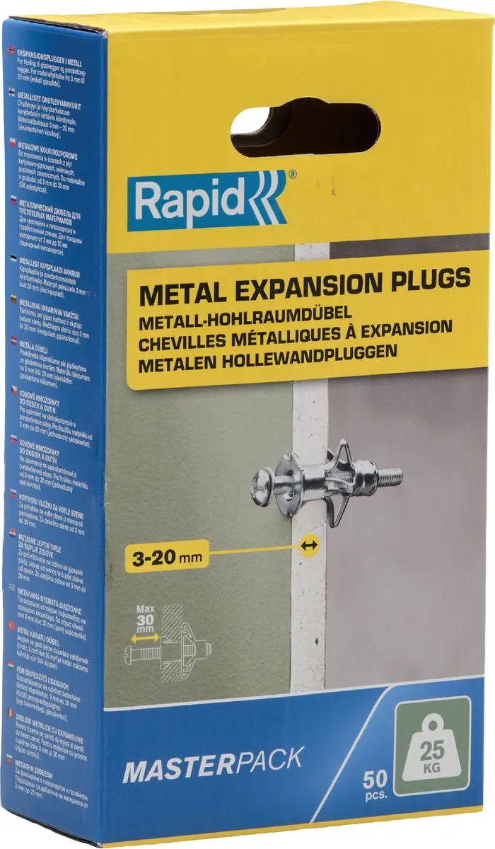 Rapid Hollewandplug voor Plaatdikte 3-20mm