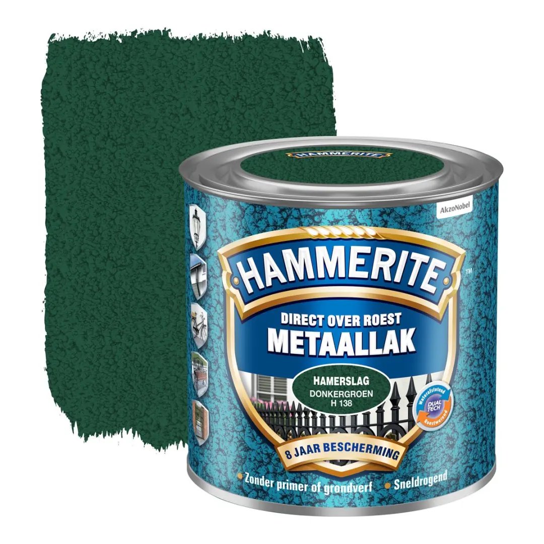 Hammerite Metaallak Hamerslag Donkergroen 250ml